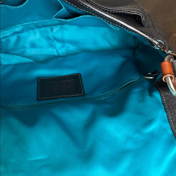 Vintage Coach Chelsea Black Pebbled Leather Shoulder - Picture 10 of 15